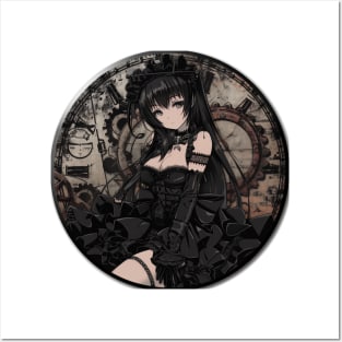 Steampunk Anime Girl Waifu Material Goth Posters and Art